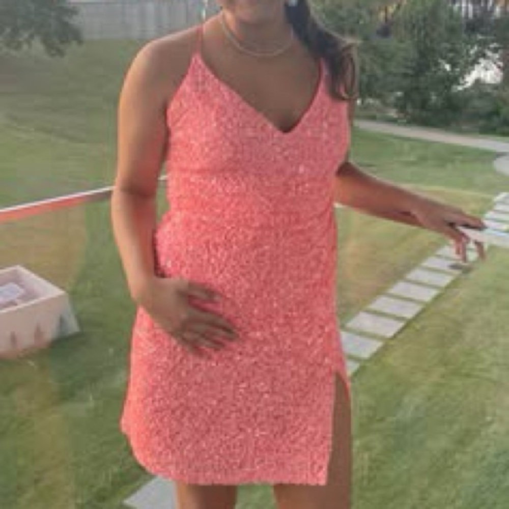 Coral Primavera Homecoming Dress